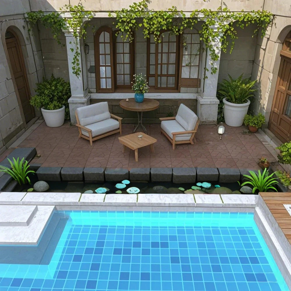 Stone Style 12" Patio Deck Tiles, DIY Module Interlocking Decking Tiles Floor Tile Outdoor and Indoor,Easy and Quick