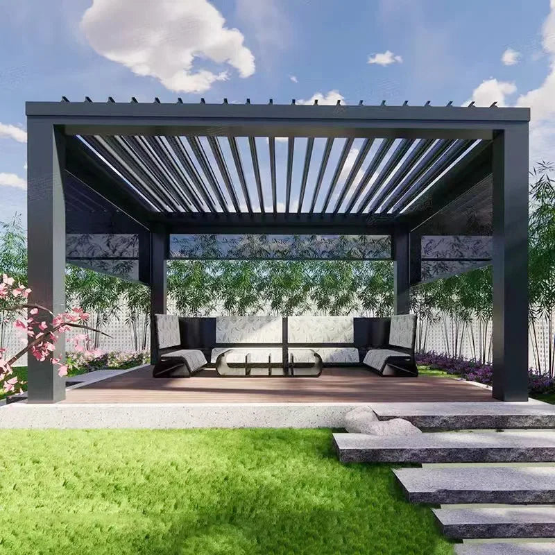 Electric Adjustable Louvered Aluminum Pergola Gazebo Pavilion