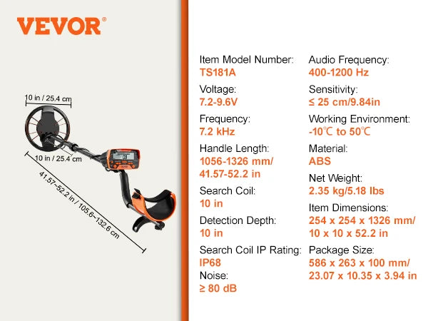 VEVOR Metal Detector For Adults And Kids LCD Display