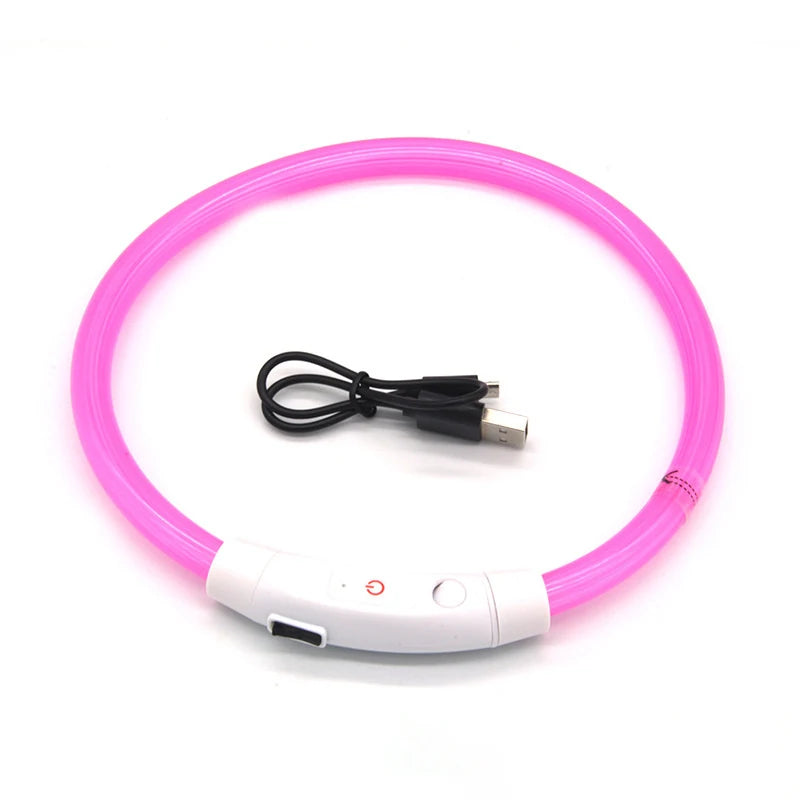 Led Dog Collar USB Rechargeable Luminous Pet Accessory with 3 Modes Glowing Light for Safety and Loss Prevention