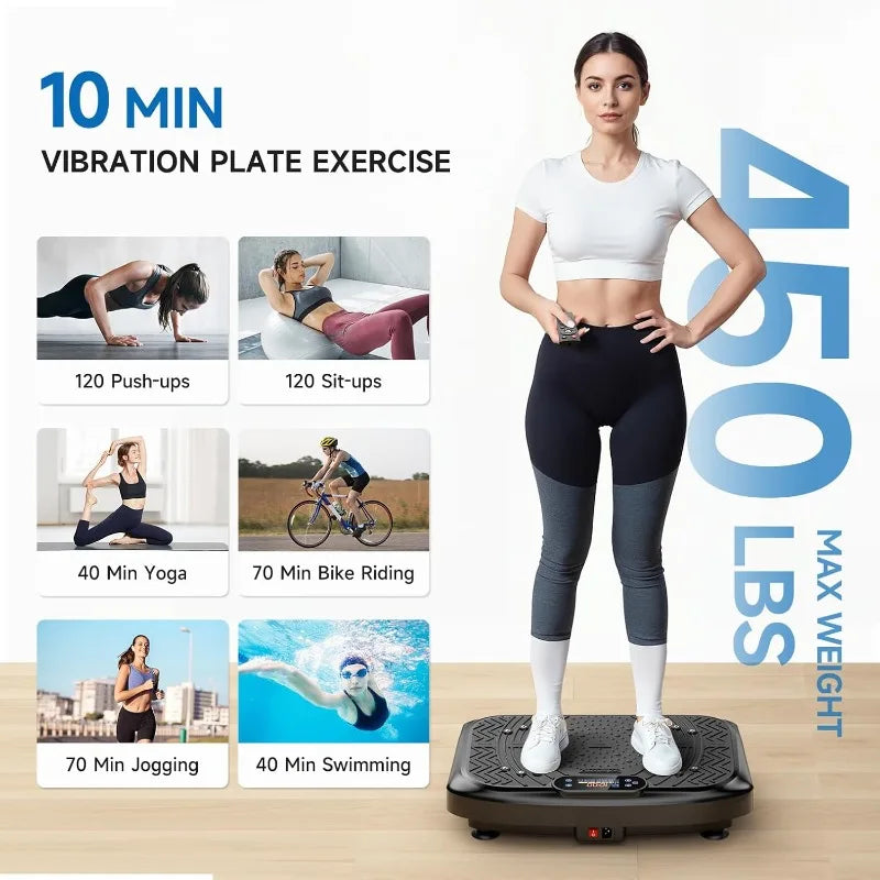 Vibration Plate Exercise Machine Adjustable Speeds Body Shaking Lymphatic Drainage Fitness Weight Loss