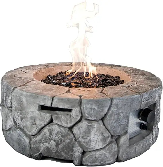 Edinburgh Propane Fire Pit Table 40,000 BTU Crystals Included MGO Construction