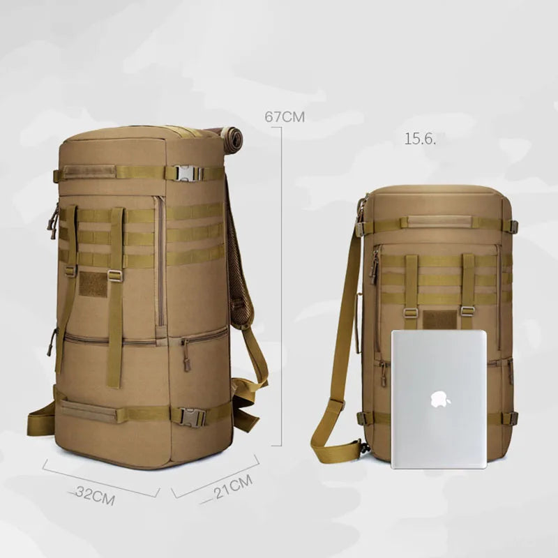 65L Tactical Backpack for Men Outdoor Travel and Hunting Gear