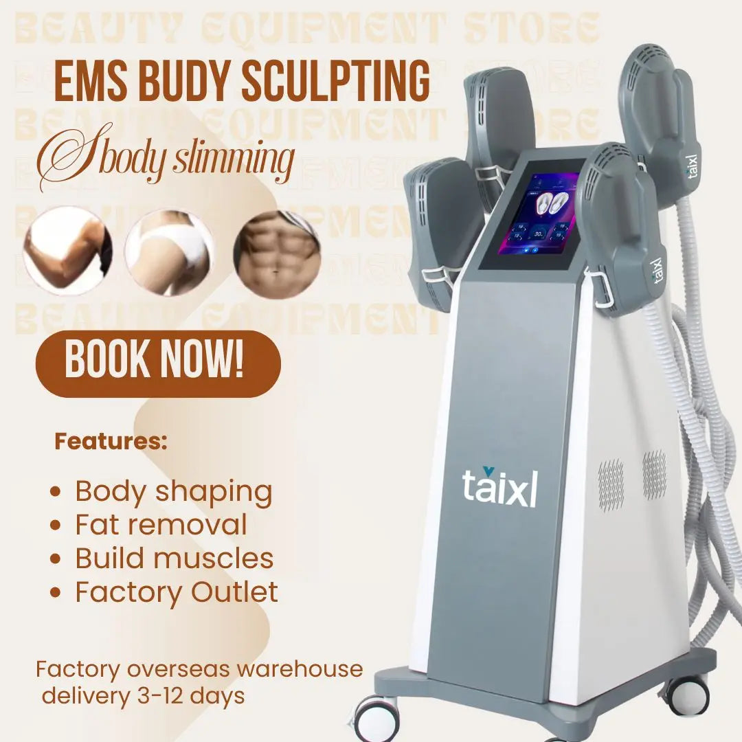 Professional EMS Body Sculpt Machine Fat Burner Body Slimming Muscle Stimulation Therapy with 4 Handles