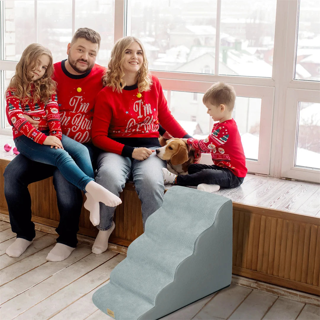 Pet Dog Stairs for High Beds and Sofas with Washable Cover
