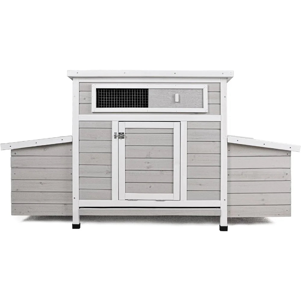 Outdoor Chicken Coop With Six Nesting Boxes And Removable Tray