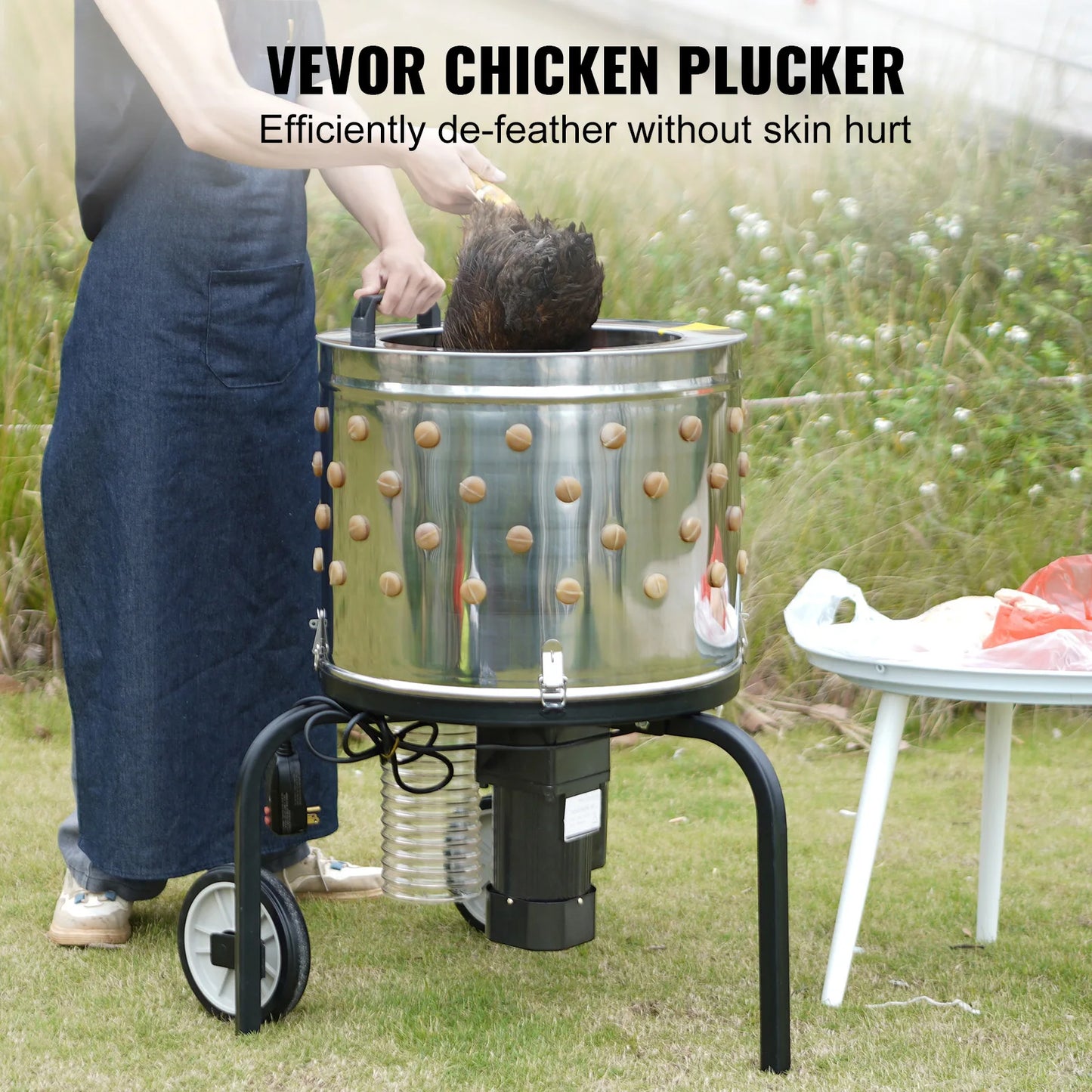 SucceBuy Chicken Plucker 20 Inch Stainless Steel Drum