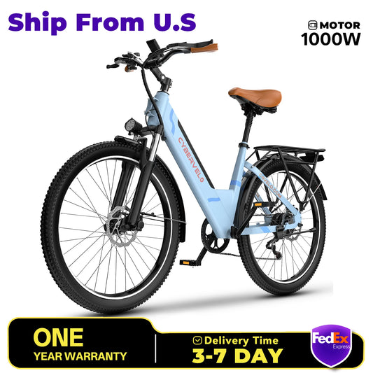 CYBERVELO EK2 Electric Bike For Adults With 7-Speed Brushless Motor 1000 Peak Power Removable Battery