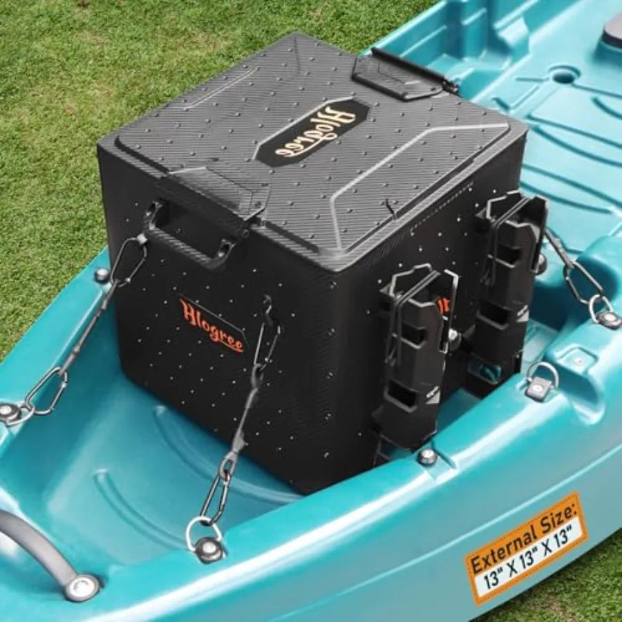 FlexCrate Kayak Tackle Storage Crate With Four Rod Holders