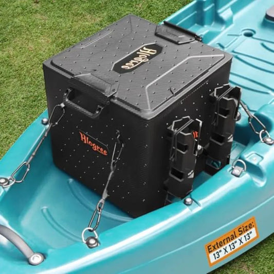FlexCrate Kayak Tackle Storage Crate With Four Rod Holders