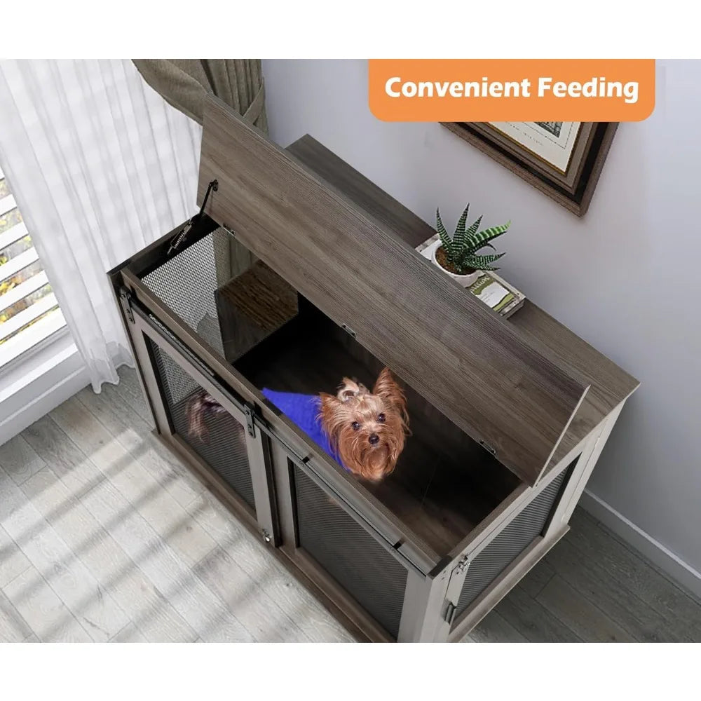 47 Inch Extra Large Dog Crate Furniture Wooden Heavy Duty XL Dog Kennel Indoor Decorative Dog Cage Table for Large Dogs