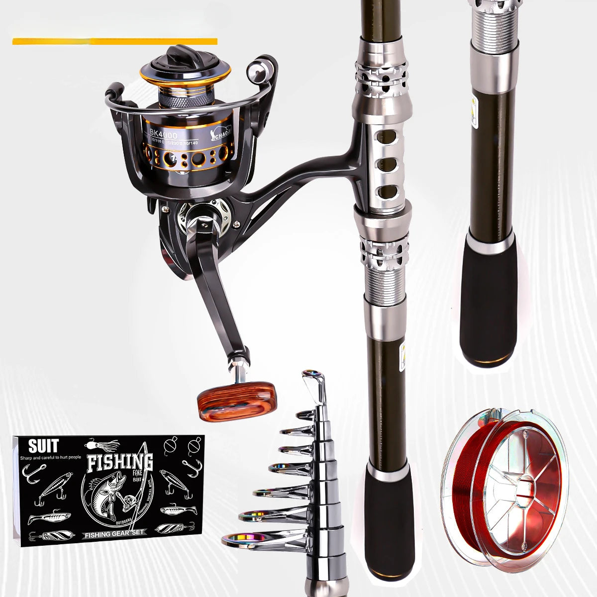 Fishing Rod Carbon Luya Telescopic Rod And Reel Set