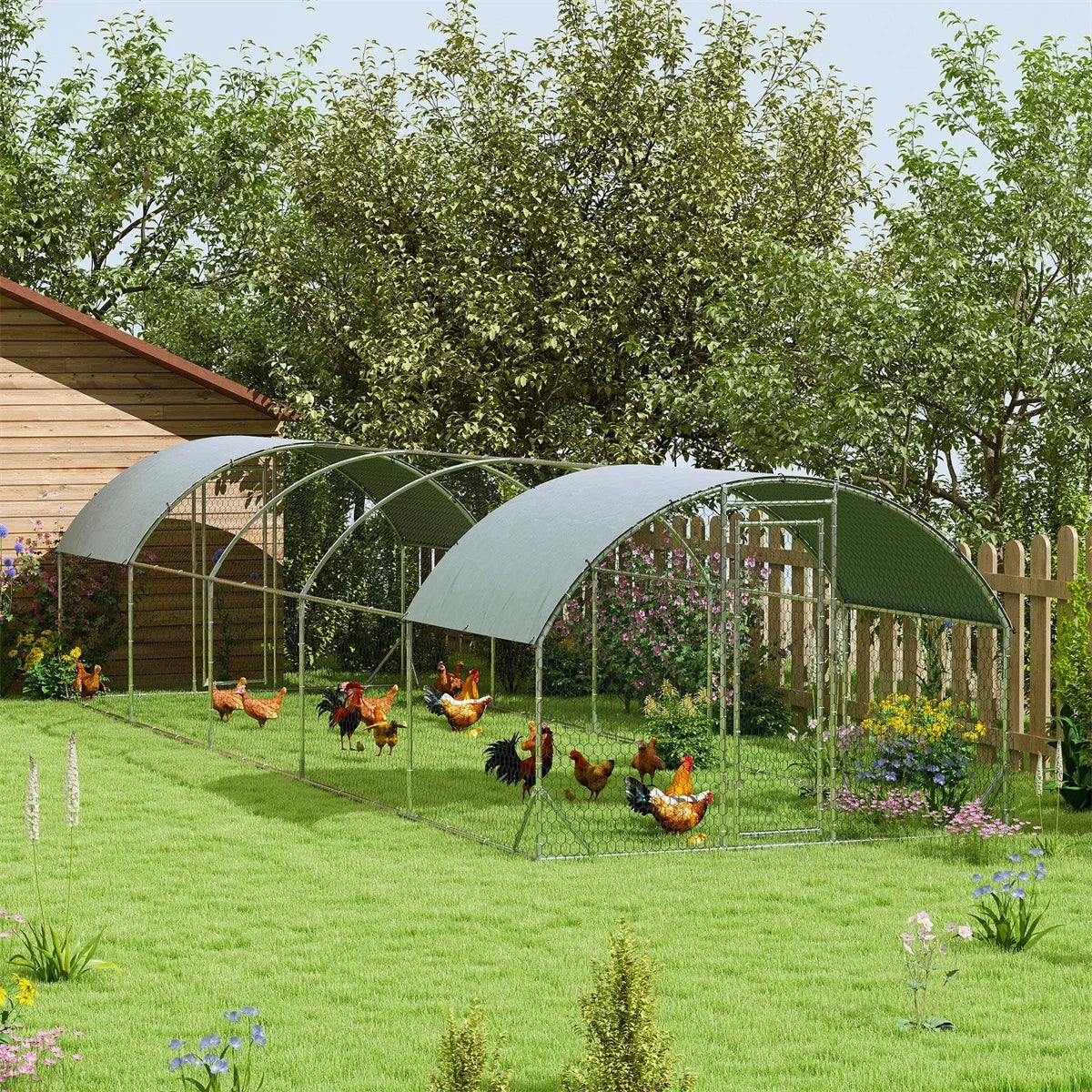 Metal Chicken Coop Small Animal Cage Large Ferret Accessories Rabbit House Galvanized Steel Structure