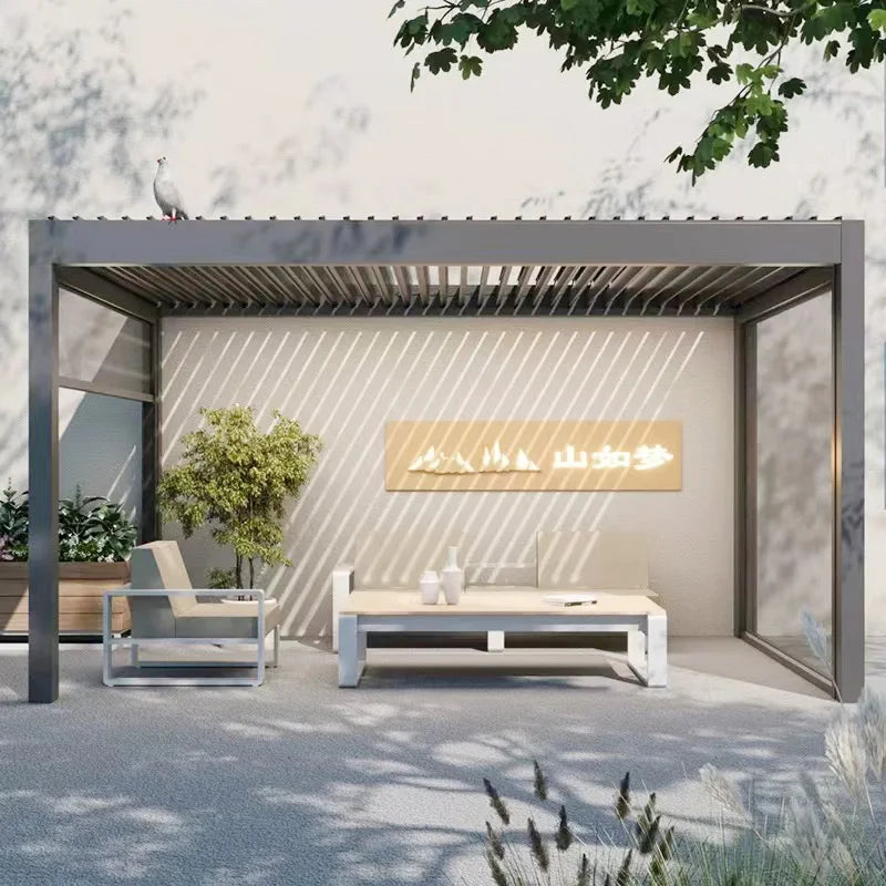 Electric Adjustable Louvered Aluminum Pergola Gazebo Pavilion
