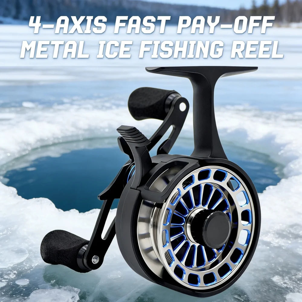 CAMEKOON Metal Ice Fishing Reel With Four Bearings Magnetic Drag