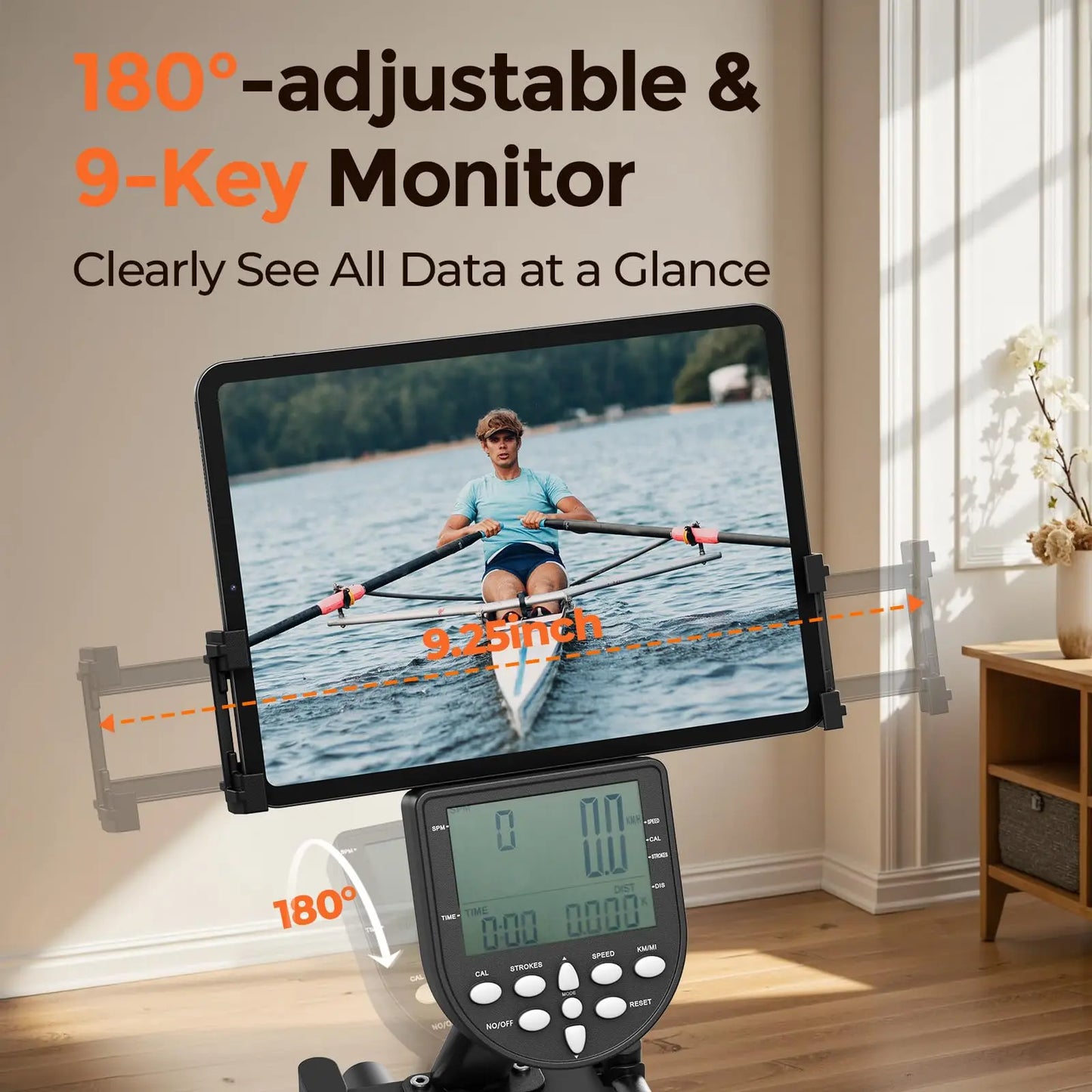 YOSUDA Water Rowing Machine for Home - Rower Machine Use with Bluetooth,App Supported,Rowing Machine for Taller Power Athletes