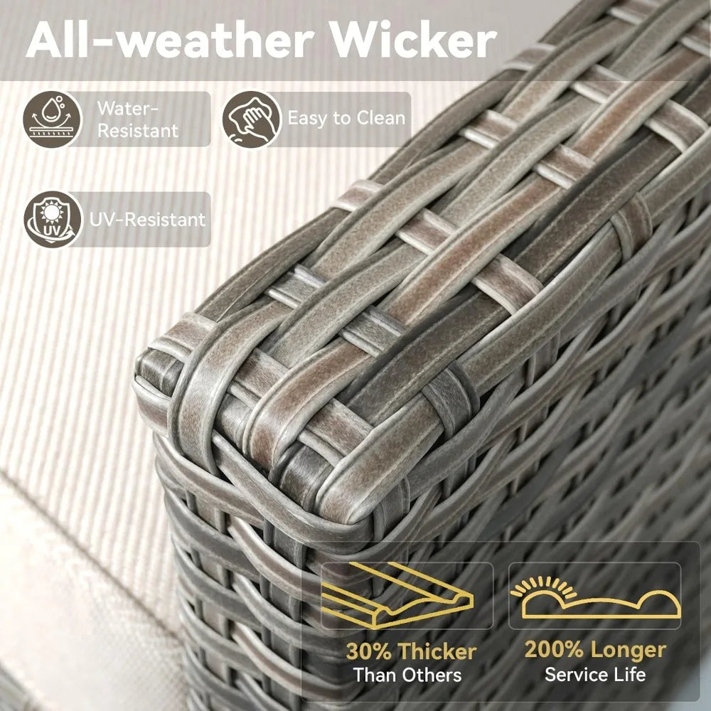 Outdoor Patio 5 Piece All Weather Wicker Swivel Chairs