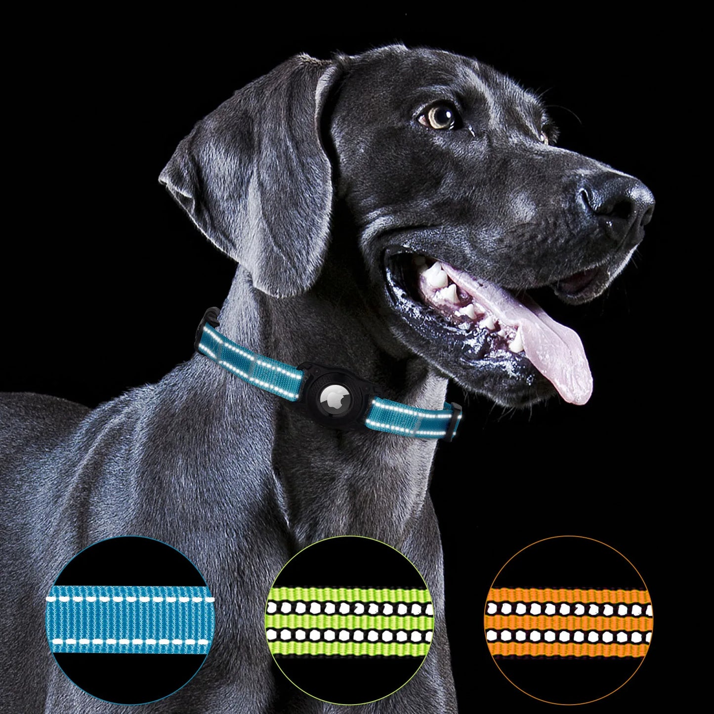 Dog Pet Reflective Duty Collar With GPS Box Waterproof Adjustable Accessories