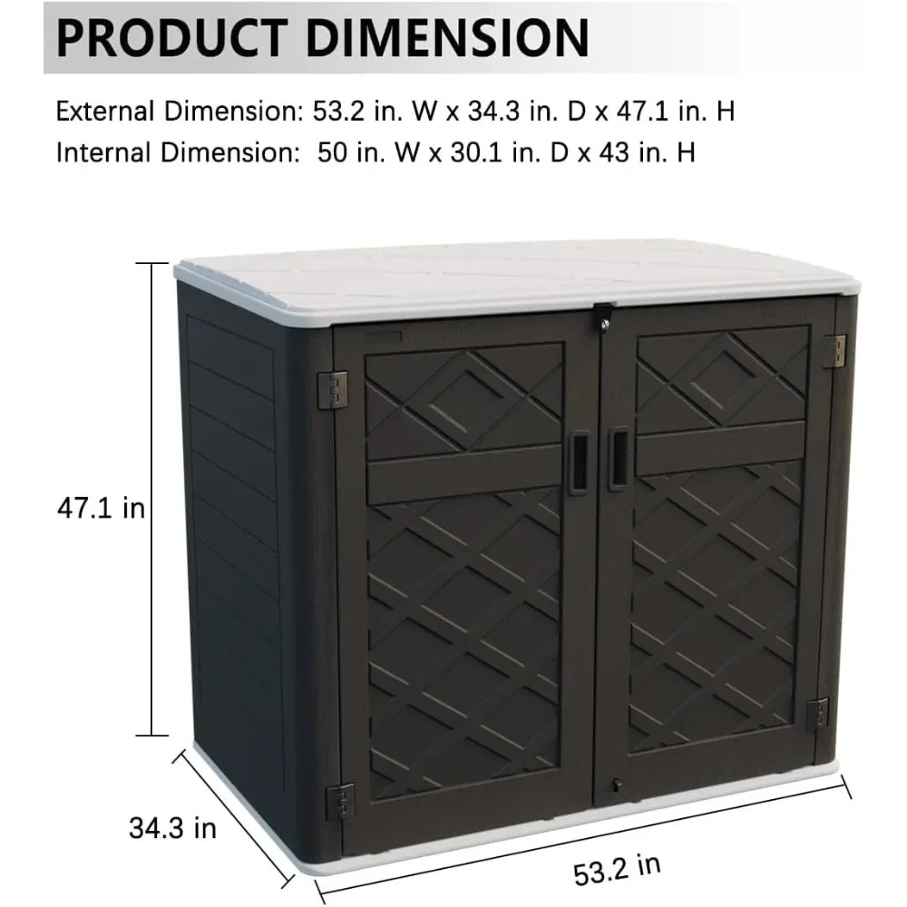 Large Outdoor Storage Shed Weather Resistant Resin 48 Cu Ft