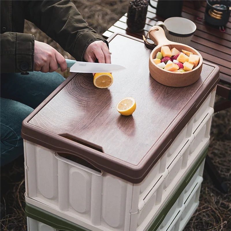 RR-55L Portable Large Capacity Wooden Camping Equipment Storage Box