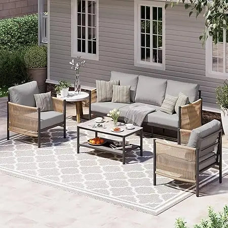 Aluminum Outdoor Patio Furniture Set 4 Piece Sectional