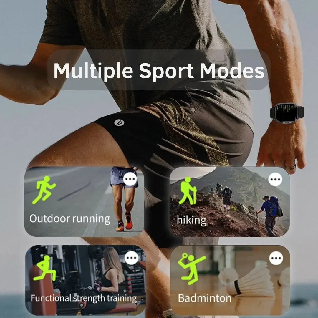 D8 2 Inch Smartwatch With Earbuds Multi Sport NFC Exercise Heart Rate Monitor For iPhone Android 2025