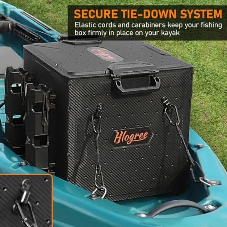 FlexCrate Kayak Tackle Storage Crate With Four Rod Holders
