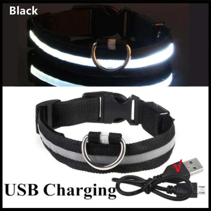3 Modes Dog Luminous Charging Collar LED USB Detachable Night Glow Dog Loss Prevention Collar Pet Accessories