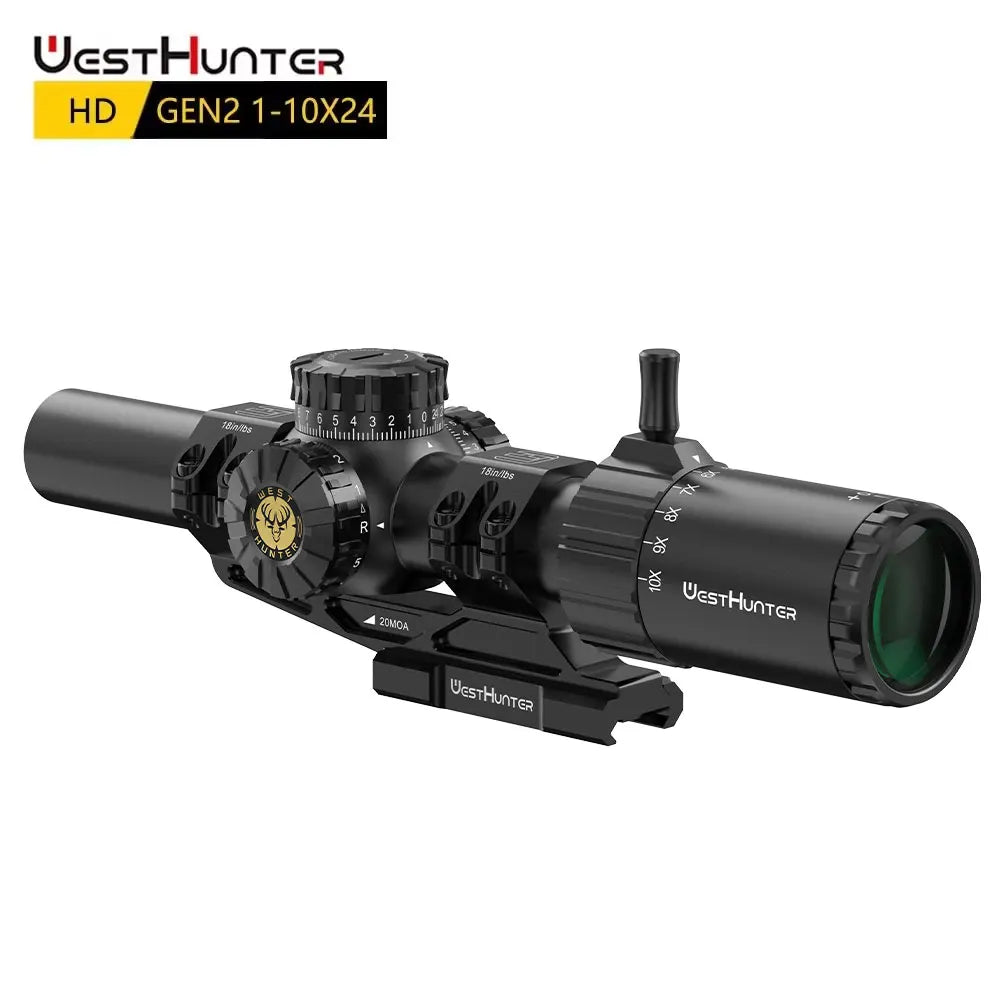 WestHunter HD GEN2 1-10X24 IR SFP LPVO Scope Wide Field of View Hunting Riflescopes Etched Glass Reticle Optical Sights