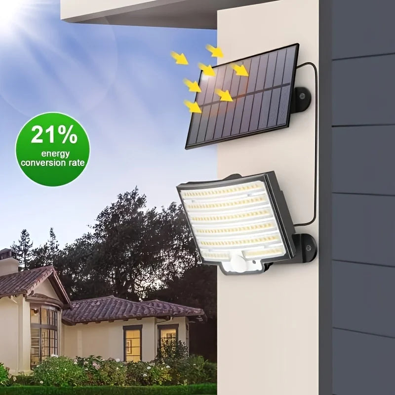 SZRSTH Solar Outdoor Lights LED Motion Sensor With Remote Waterproof Security Flood Light For Patio Garage Yard