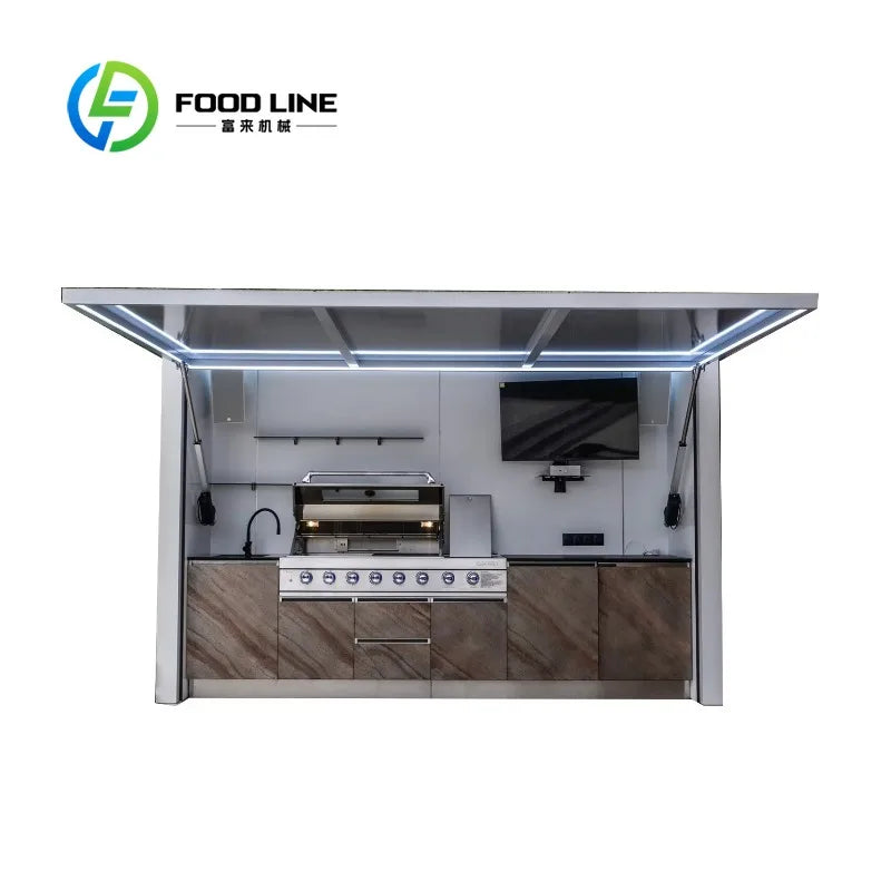 FOODLINE Custom Outdoor Kitchen Island With Stainless Grill And Sink
