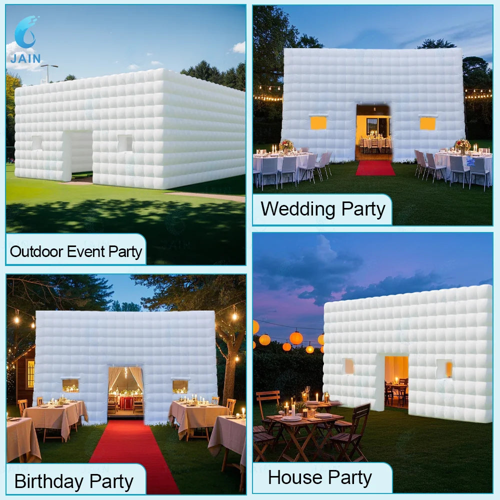 Building Inflatable Nightclub Tent With LED Lights