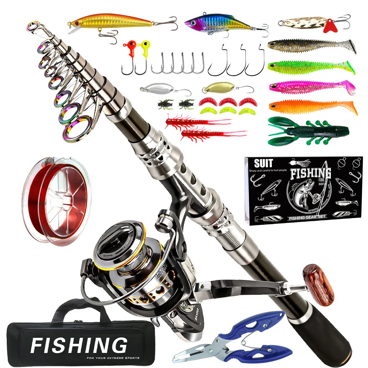 Fishing Rod Carbon Luya Telescopic Rod And Reel Set