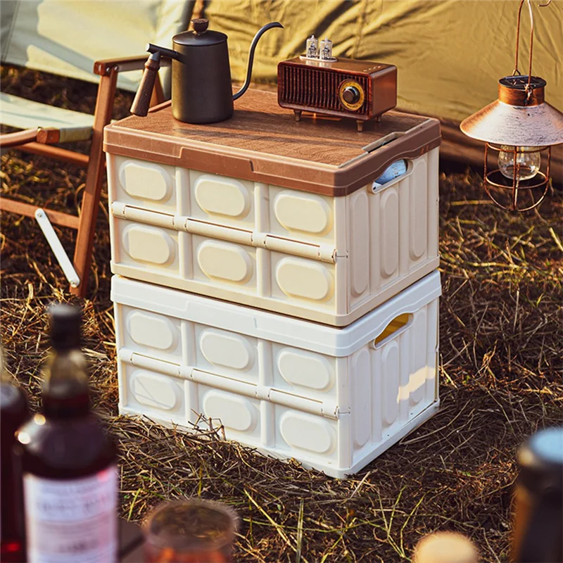 RR-55L Portable Large Capacity Wooden Camping Equipment Storage Box