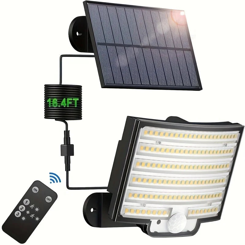 SZRSTH Solar Outdoor Lights LED Motion Sensor With Remote Waterproof Security Flood Light For Patio Garage Yard