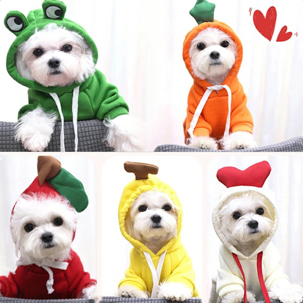 Fall Dog Hoodies Plush Coat For Small Dogs And Puppies
