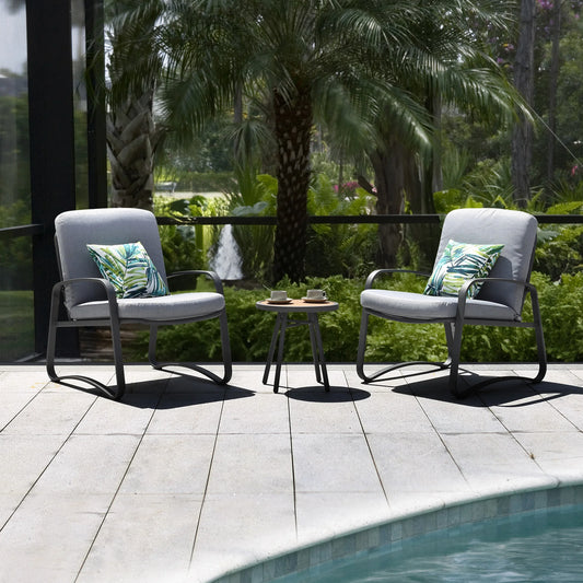Naga Bahna Three Piece Rocking Bistro Set With Coffee Table