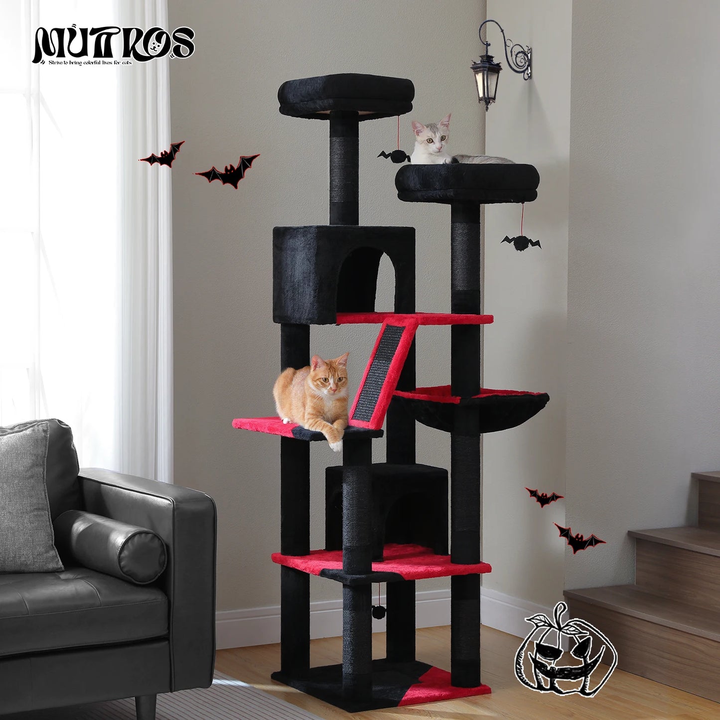 H180CM Large Cat Tree Indoor Tall Tower Plush Sisal Post
