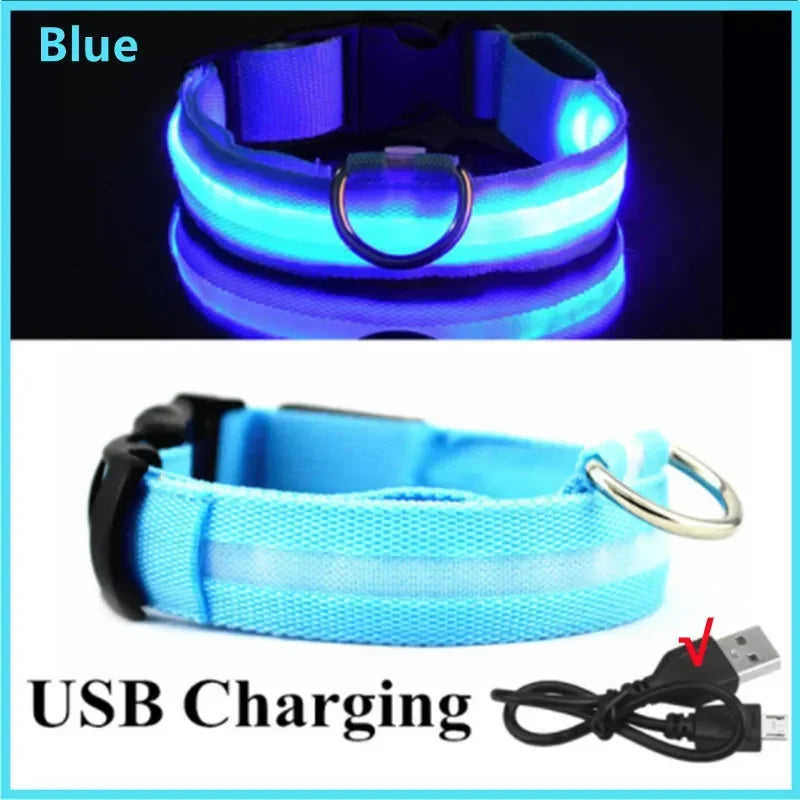 3 Modes Dog Luminous Charging Collar LED USB Detachable Night Glow Dog Loss Prevention Collar Pet Accessories