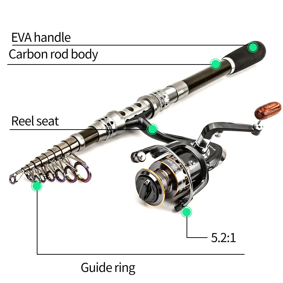 Fishing Rod Carbon Luya Telescopic Rod And Reel Set