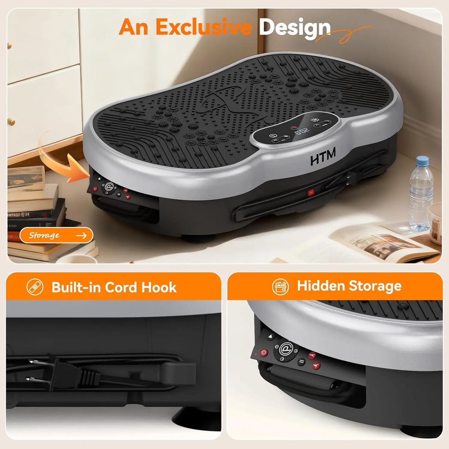 HTM Vibration Plate Exercise Machine Silent 120 Speed Levels