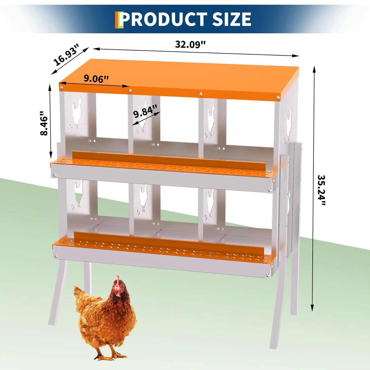 Galvanized Chicken Nest Box For Laying Eggs With Vents