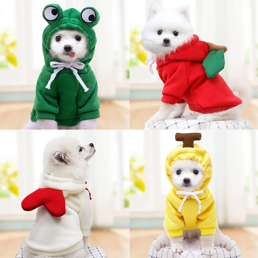 Fall Dog Hoodies Plush Coat For Small Dogs And Puppies