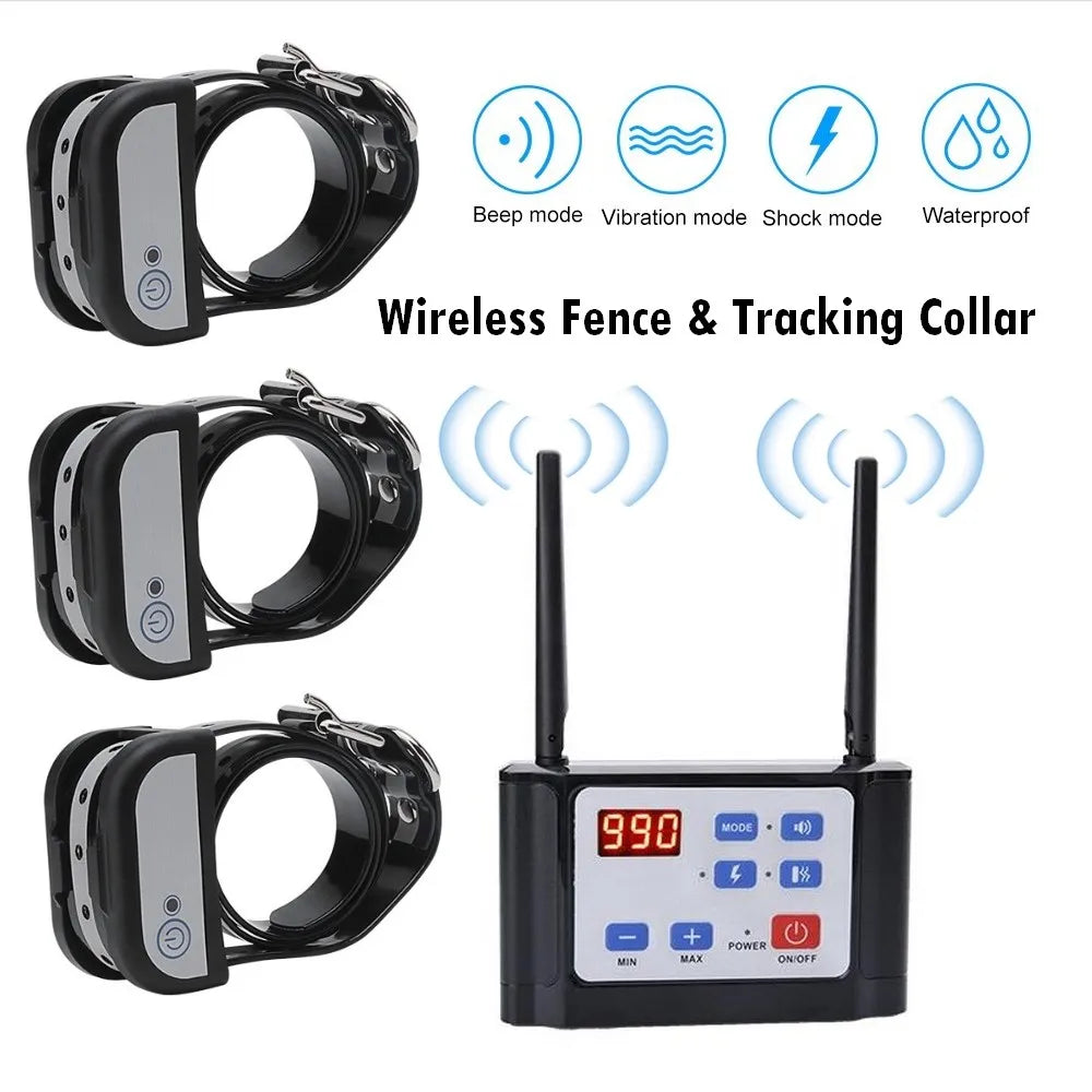 300M 2 In 1 Dog Wireless Training Fence Collar Rechargeable