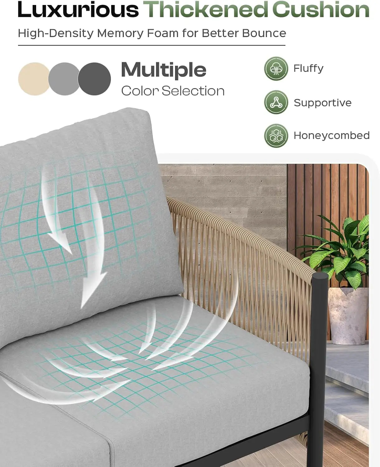 Aluminum Outdoor Patio Furniture Set 4 Piece Sectional