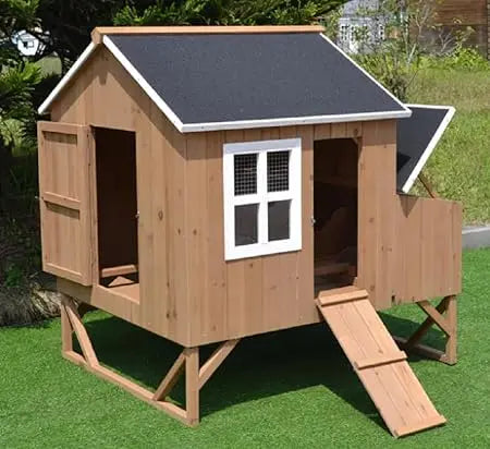 Deluxe Wood Chicken Coop for 4 to 8 Hens with Nesting Boxes