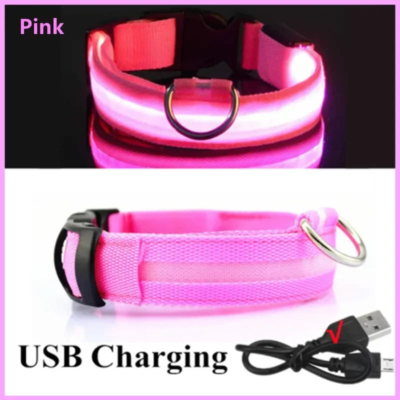 3 Modes Dog Luminous Charging Collar LED USB Detachable Night Glow Dog Loss Prevention Collar Pet Accessories