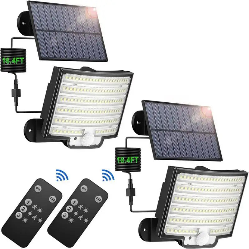 SZRSTH Solar Outdoor Lights LED Motion Sensor With Remote Waterproof Security Flood Light For Patio Garage Yard