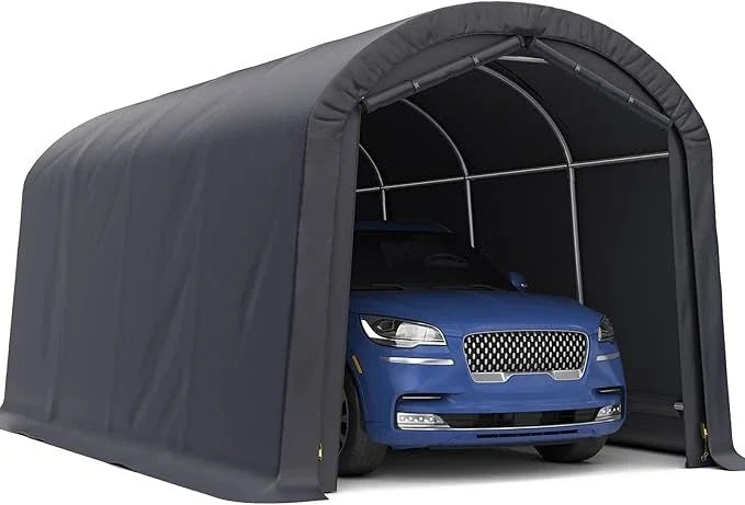 Heavy Duty Round Style Carport 10x15 With Ventilated Windows