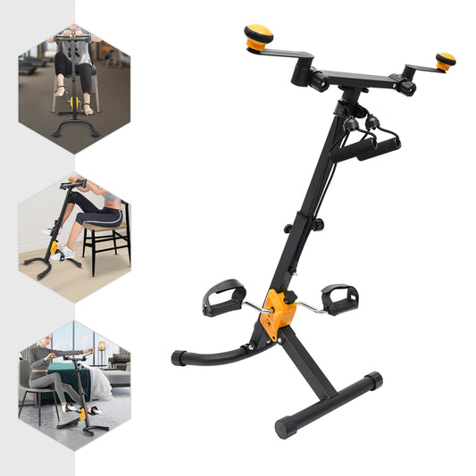Folding Pedal Exercise Bike Height Adjustable Fitness Equipment for Seniors Home Cycling Gym with All Accessories
